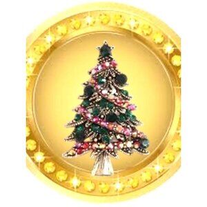 Christmas in Dixie Brooch Pin New Topaz Garland Garnet Green Crystals St…